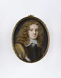 Portretminiatuur van een man in harnas, c.1660